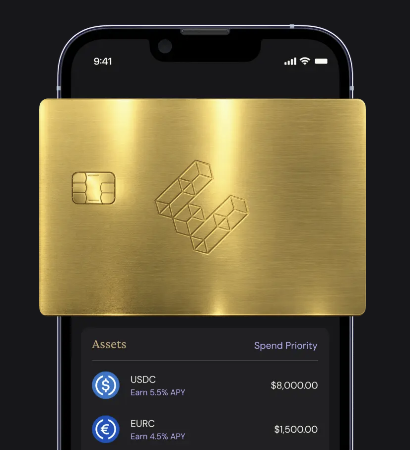EtherFi app view with gold card and spend priority